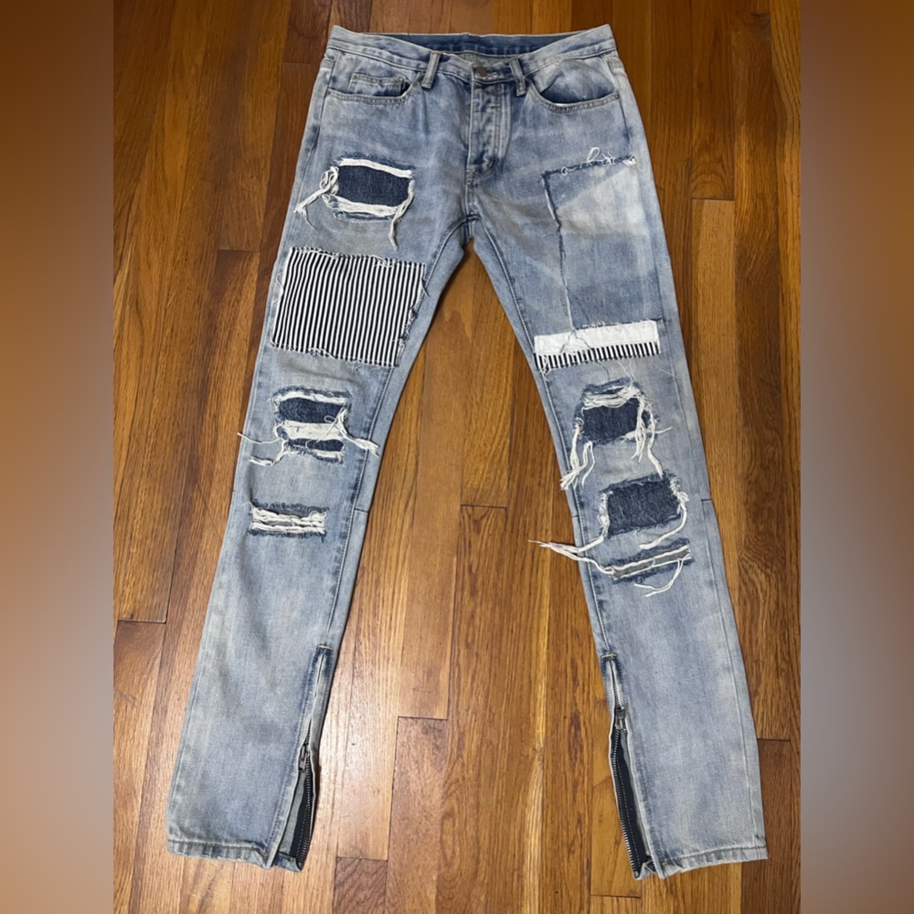 Men’s patch work denim